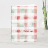 Red Mint Peppermint Mocha Plaid Stripes Christmas Karte (Vorderseite)