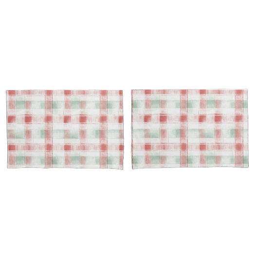 Red Mint Peppermint Mocha Plaid Stripes Christmas Kissenbezug (Vorderseite-Set)