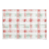 Red Mint Peppermint Mocha Plaid Stripes Christmas Kissenbezug (Vorderseite-Links)