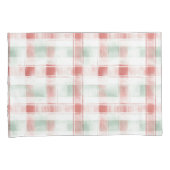 Red Mint Peppermint Mocha Plaid Stripes Christmas Kissenbezug (Vorderseite-Rechts)