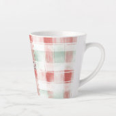 Red Mint Peppermint Mocha Plaid Stripes Christmas Milchtasse (Rechts)