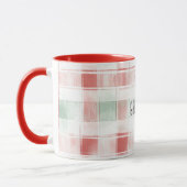 Red Mint Peppermint Mocha Plaid Stripes Christmas Tasse (Links)