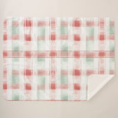 Red Mint Peppermint Mocha Plaid Stripes   Sherpadecke (Vorderseite (Horizontal))