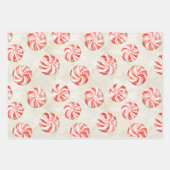 Red Mint White Peppermint Mocha Christmas Geschenkpapier Set (Vorderseite 3)