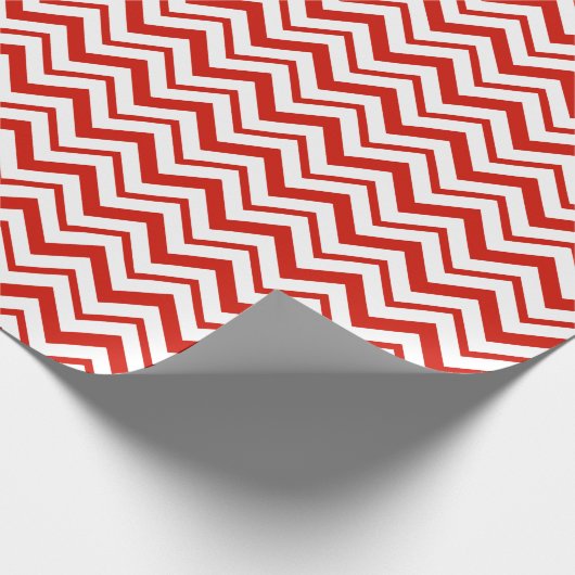 Red Mint Zig Zag Strip Wrapping Paper Geschenkpapier (Ecke)