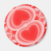 Red Mirrored Hearts Magnet (Vorne)