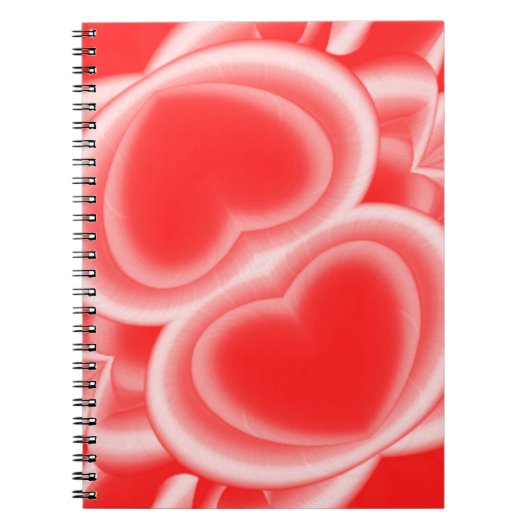 Red Mirrored Hearts Notizblock (Vorderseite)