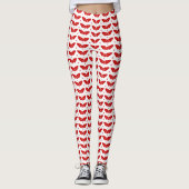 Red Mistletos über Weihnachten im weißen Hintergru Leggings (Vorderseite)