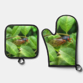 Red Mit Augen Cicada Ofenhandschuh & Topflappen-Set (Vorderseite)