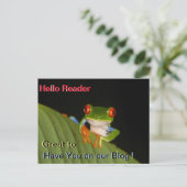 Red Mit Augen Gaudy Night Frog Promotionskarte Postkarte (Stehend Vorderseite)