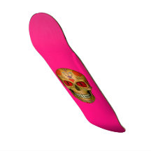 Red Mit Augen Sugar Skull Zombie Hot Pink Skateboa