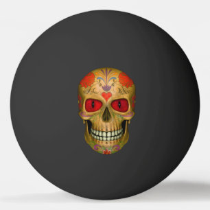 Red Mit Augen Sugar Skull Zombie Untot Tischtennisball