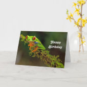 Red Mit Augen Tree Frog Foto Geburtstag Karte (Gelbe Blume)