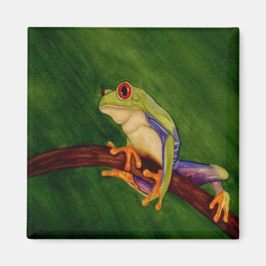 Red Mit Augen Tree Frog Magnet (Vorne)