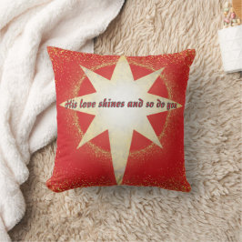 Red mit Gold Star von Bethlehem Weihnachten Kissen