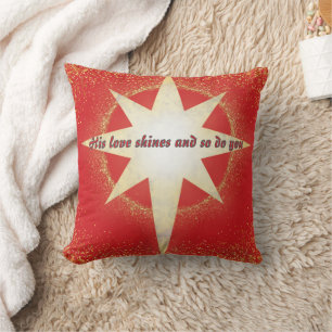 Red mit Gold Star von Bethlehem Weihnachten Kissen