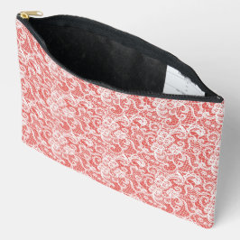 RED MIT INTRICATE WHITE LACE AUSSEHEN ZUBEHÖRTASCHE