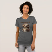 Red mit mir nicht Kaffee Faultier T-Shirt (Vorne ganz)