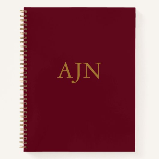 Red Mit Monogramm Art Sketchbook Notebook-Geschenk Notizblock (Vorderseite)