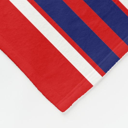 Red mit Navy White Stripes Team Jersey Fleecedecke (Ecke)