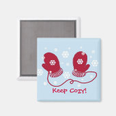 Red Mittens Behielt Cozy Magnet (Vorderseite/Rückseite)