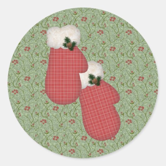 Red Mittens Winter Sticker (Vorderseite)