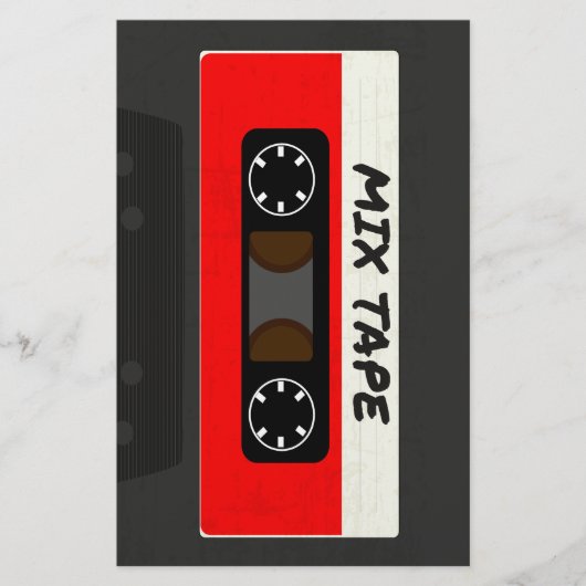 Red Mix Tape - 80er und 90er Retro Inspiriert Gesc Briefpapier (Vorderseite)