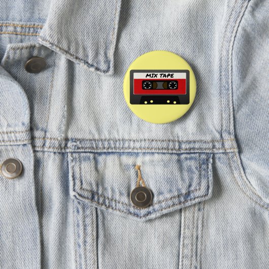 Red Mix Tape - 80er und 90er Retro Inspiriert Gesc Button (Beispiel)