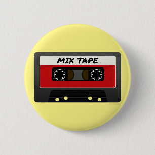 Red Mix Tape - 80er und 90er Retro Inspiriert Gesc Button