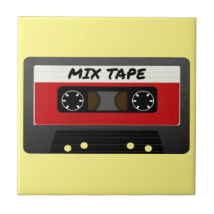 Red Mix Tape - 80er und 90er Retro Inspiriert Gesc Fliese