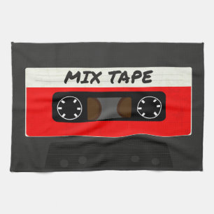 Red Mix Tape - 80er und 90er Retro Inspiriert Gesc Geschirrtuch