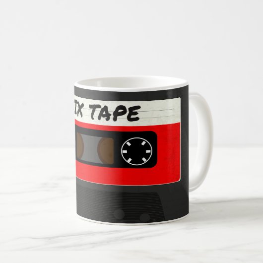 Red Mix Tape - 80er und 90er Retro Inspiriert Gesc Kaffeetasse (VorderseiteRechts)