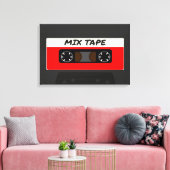 Red Mix Tape - 80er und 90er Retro Inspiriert Gesc Leinwanddruck (Insitu (Wohnzimmer))