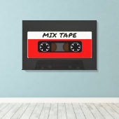 Red Mix Tape - 80er und 90er Retro Inspiriert Gesc Leinwanddruck (Insitu (Holzboden))