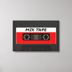 Red Mix Tape - 80er und 90er Retro Inspiriert Gesc Leinwanddruck