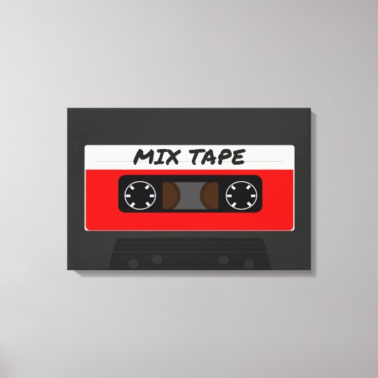 Red Mix Tape - 80er und 90er Retro Inspiriert Gesc Leinwanddruck (Vorderseite)