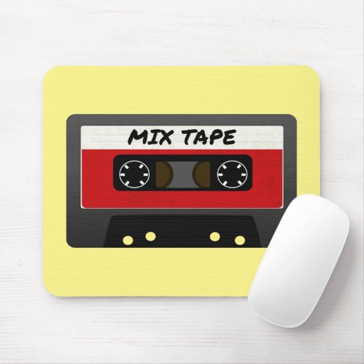Red Mix Tape - 80er und 90er Retro Inspiriert Gesc Mousepad (Mit Mouse)