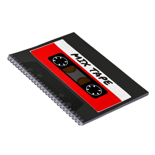 Red Mix Tape - 80er und 90er Retro Inspiriert Gesc Notizblock (Rechte Seite)