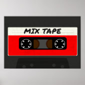 Red Mix Tape - 80er und 90er Retro Inspiriert Gesc Poster (Vorne)
