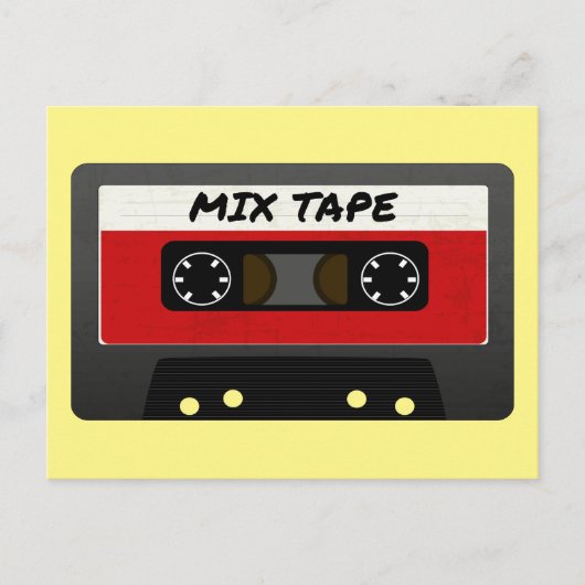 Red Mix Tape - 80er und 90er Retro Inspiriert Gesc Postkarte (Vorderseite)