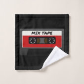 Red Mix Tape - 80er und 90s Retro Geschenk Badhandtuch Set (Waschlappen)