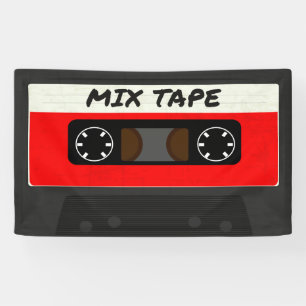 Red Mix Tape - 80er und 90s Retro Geschenk Banner