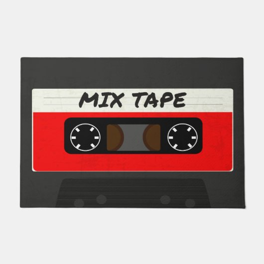 Red Mix Tape - 80er und 90s Retro  Geschenk Fußmatte (Vorderseite)