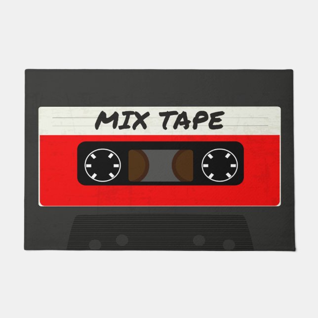 Red Mix Tape - 80er und 90s Retro  Geschenk Fußmatte (Vorderseite)