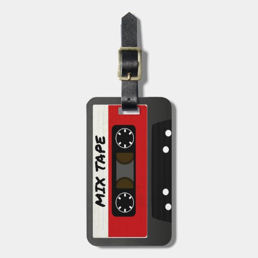 Red Mix Tape - 80er und 90s Retro  Geschenk Gepäckanhänger (Vorderseite vertikal)