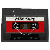 Red Mix Tape - 80er und 90s Retro Geschenk Große Geschenktüte (Rückseite)