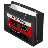 Red Mix Tape - 80er und 90s Retro Geschenk Große Geschenktüte (Vorderseite Schrägansicht)