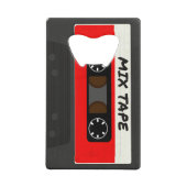 Red Mix Tape - 80er und 90s Retro Geschenk Kreditkartenflaschenöffner (Vorderseite)