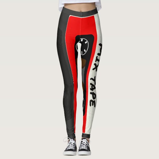 Red Mix Tape - 80er und 90s Retro Geschenk Leggings (Vorderseite)