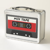 Red Mix Tape - 80er und 90s Retro  Geschenk Metall Brotdose (Rückseite)